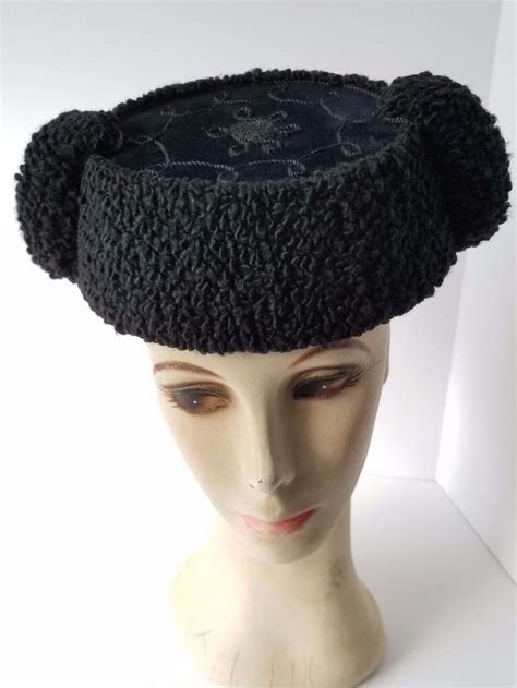 Vtg Bullfighter Hat Montera Black Persian Lamb Wool Isesa Sevilla Spain