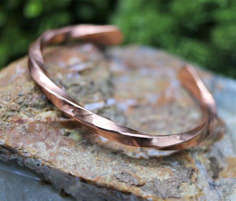 LILA Bracelet Hammered Twisted Copper Bracelet Copper Bracelet