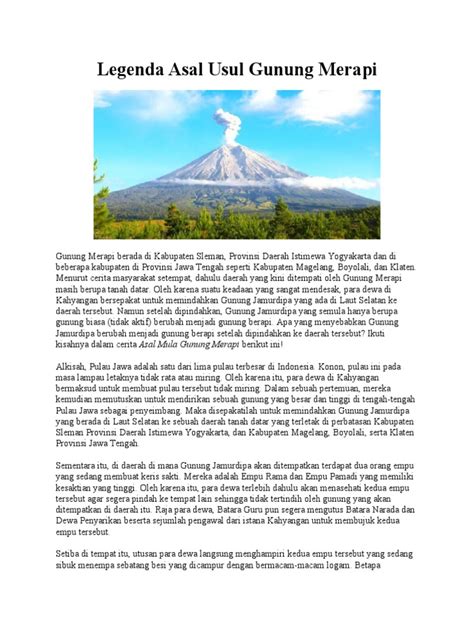 Legenda Asal Usul Gunung Merapi | PDF