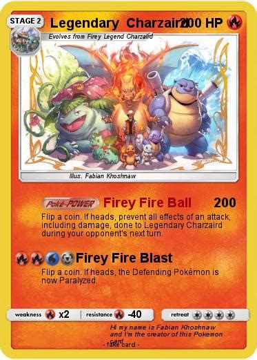 Pokémon Legendary Charzaird Firey Fire Ball My Pokemon Card