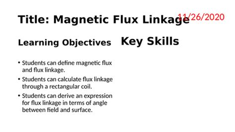 Magnetic Flux Linkage | Teaching Resources