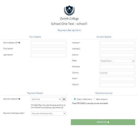 Online Form School EasyPay