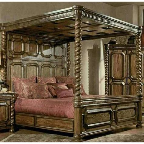 Modern Wooden Canopy Bed, Rs 250000 /set, Royal Carving Furniture | ID ...