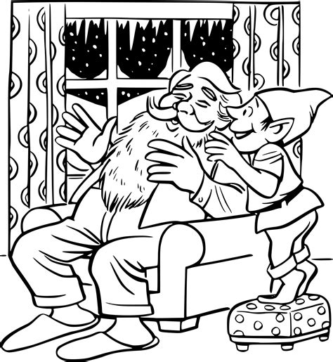 Coloriage Pere Noel Et Lutin Imprimer