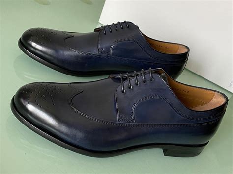 Hugo Boss Oxford Brogue Derby Navy Leder Schuhe Neu Kaufen Auf