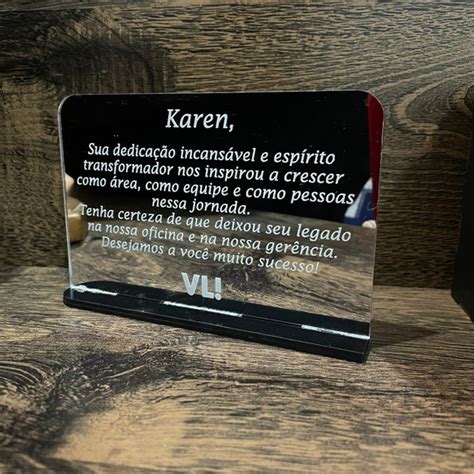 Placa De Agradecimento Acrilico Produtos Personalizados No Elo7