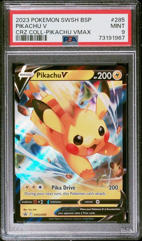 2023 Pokemon Swsh Black Star Promo 285 Pikachu V PSA 9 GameStop