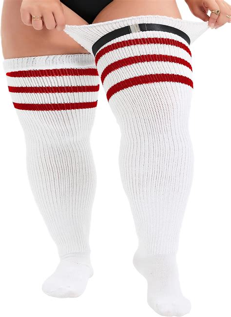 Komorebi Womens Plus Size Thigh High Socks Over Knee Stockings Long