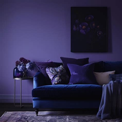 Premium Photo | Vibrant Blend of Purple and Blue in a Living Room