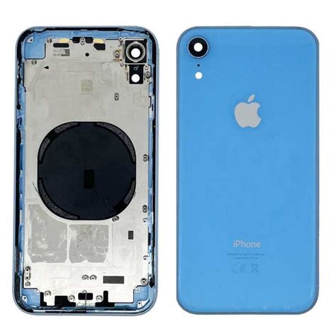 Chassis Arrière iPhone XR Sans module charge sans fil Avec bouton Bleu