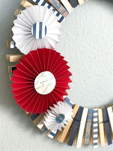 Clothespin Wreath Nautical Wreath Summer Wreath Beach Wreath July 4th