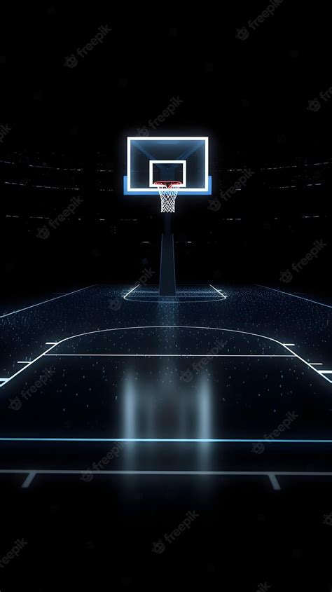 Premium AI Image | A basketball hoop with a black background and a ...