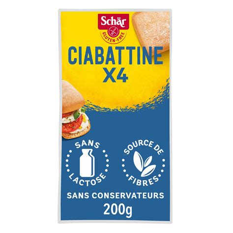 Petits pains Ciabatta sans gluten SCHAR les 4 pains de 50 g à Prix