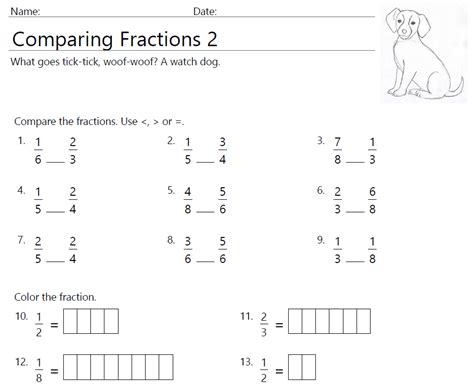 Comparing Fractions Third Grade