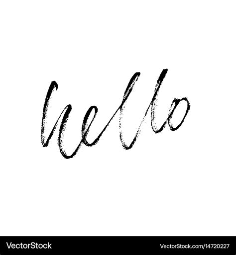 Hello Hand Drawn Lettering Modern Calligraphy Vector Image