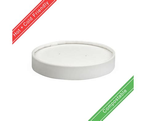 Biopak Ml Oz Mm Paper Biobowl Pla White Lid Pc Compostable