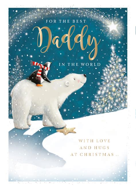 Christmas Card Daddy Magical Christmas Polar Bear And Penguin