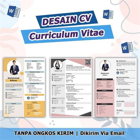 Jual Desain Cv Dan Surat Lamaran Kerja Curriculum Vitae Resume Cv