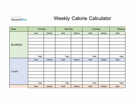 Calorie Tracker Templates