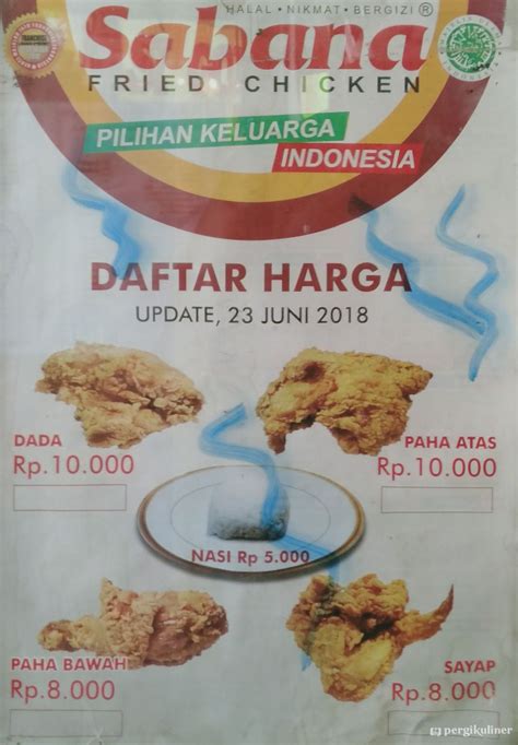 Selalu Diperbarui Menu Sabana Fried Chicken Sukajadi Bandung