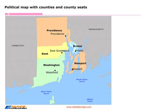 Rhode Island county map - Editable PowerPoint Maps