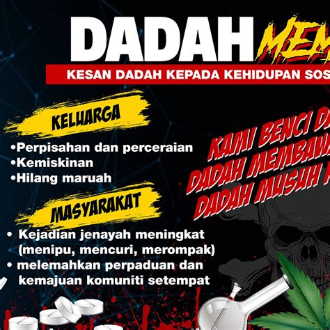 Poster Banner Dinding Kaki Lima Sekolah Kesan Dadah Bahaya Dadah