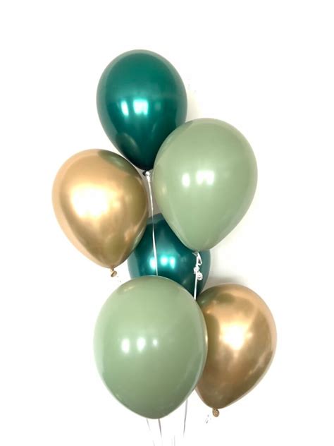 Green And Gold Balloons Light Green Wedding Decor Green Balloons Eucalyptus Balloons