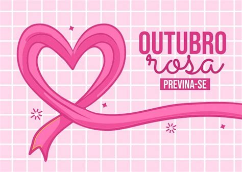 Banner Em Português Para Composição Outubro Rosa Prevenção Do Câncer De