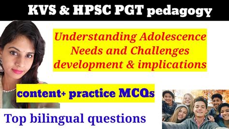 Adolescence Important Mcqs For Kvs Hpsc Adolescence Needs