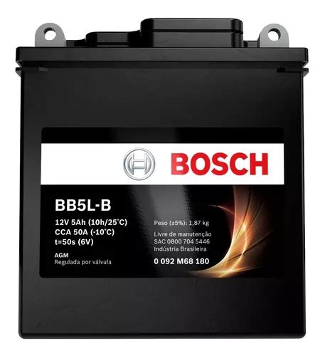 Bateria Moto Xtz 125 12v 5ah Bosch Bb5l b Frete grátis