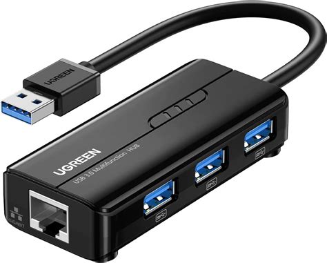 UGREEN 20265 USB 3.0 3 Port Hub Ethernet Adapter - Victory Store