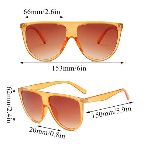 Damen Sonnenbrille Uv400 Großer Rahmen Flache Oberseite Übergroße Retro