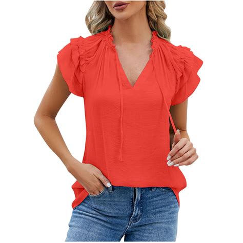 Hapimo Women S Trendy Loose Tops Tunic Clearance Solid Color Summer