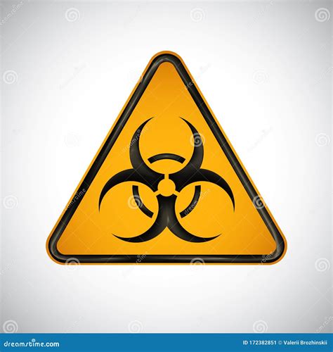 Caution Biological Hazard Symbol Sign On White Background Vector