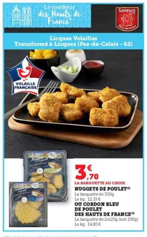 Promo Nuggets De Poulet Ou Cordon Bleu De Poulet Des Hauts De France