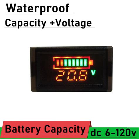 Waterdichte Batterij Capaciteit Tester Voltmeter Dc 6 120V 12V 24V 36