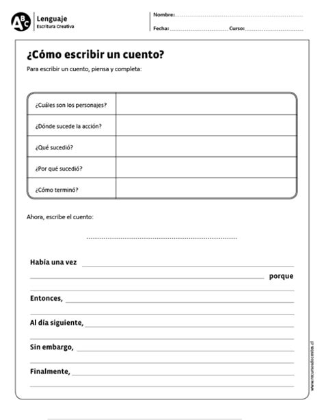 Cómo escribir un cuento Escritura creativa Recursos de enseñanza