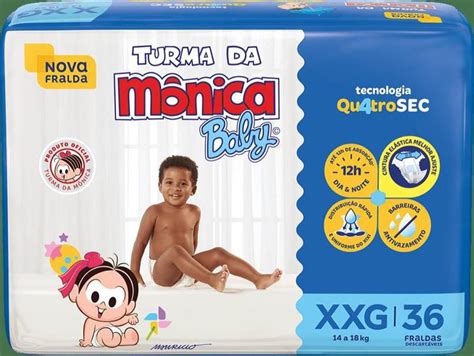 Fralda Infantil Turma Da Monica Baby Mega Xxg C Kimberly Clark