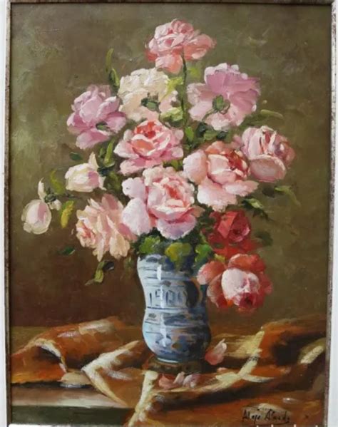 TABLEAU HUILE SUR panneau Nature Morte Bouquet de fleurs XXéme EUR 230