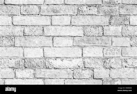 Old Weathered White Brick Wall Seamless Background Photo Texture Stock