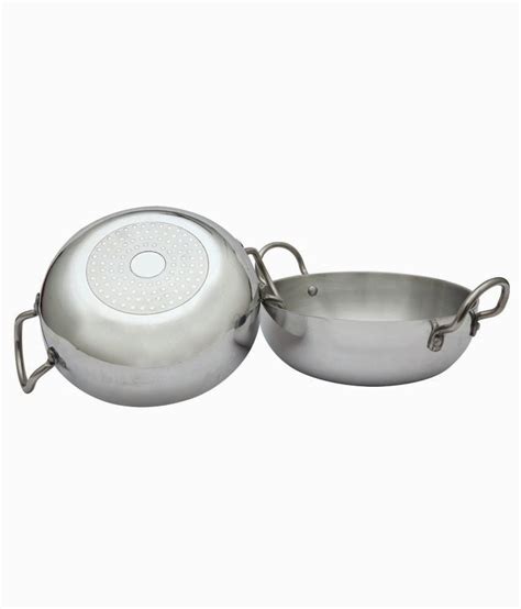 Real Chef S Silver Aluminium Kadai Set Of Buy Online At Best Price