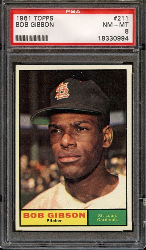 Lot Detail Topps Bob Gibson Psa Nm Mt