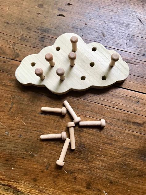 Peg Puzzle Wooden Peg Board Game Montessori Learning Toy Etsy