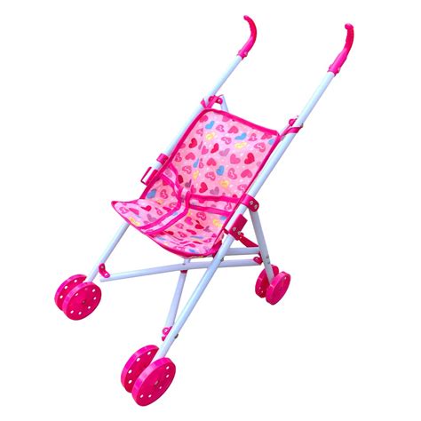 Carrinho De Boneca Infantil Dobravel Passeio Divertido Rosa Bebe Reborn