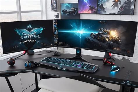 Premium Photo | Powerful Designs DualMonitor Gaming Setup Showcase