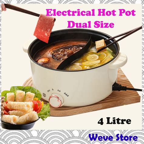 Electric Multi Functional Steamboat Pot Electric Hot Pot 4L Large Capacity Divided Dual Side 2