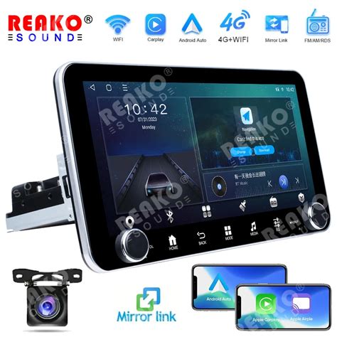 REAKOSOUND 8 Core 10 Inch Rotation 4G 1 Din Android 12 Car Radio