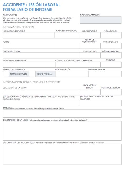 Plantillas Gratuitas De Informes De Accidentes Laborales Smartsheet