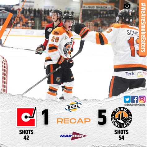 Recap Smoke Eaters Hold Off Centennials Trail Smoke Eaters