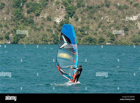 Windsurfing on Lake du Bourget. Savoie. France Stock Photo - Alamy